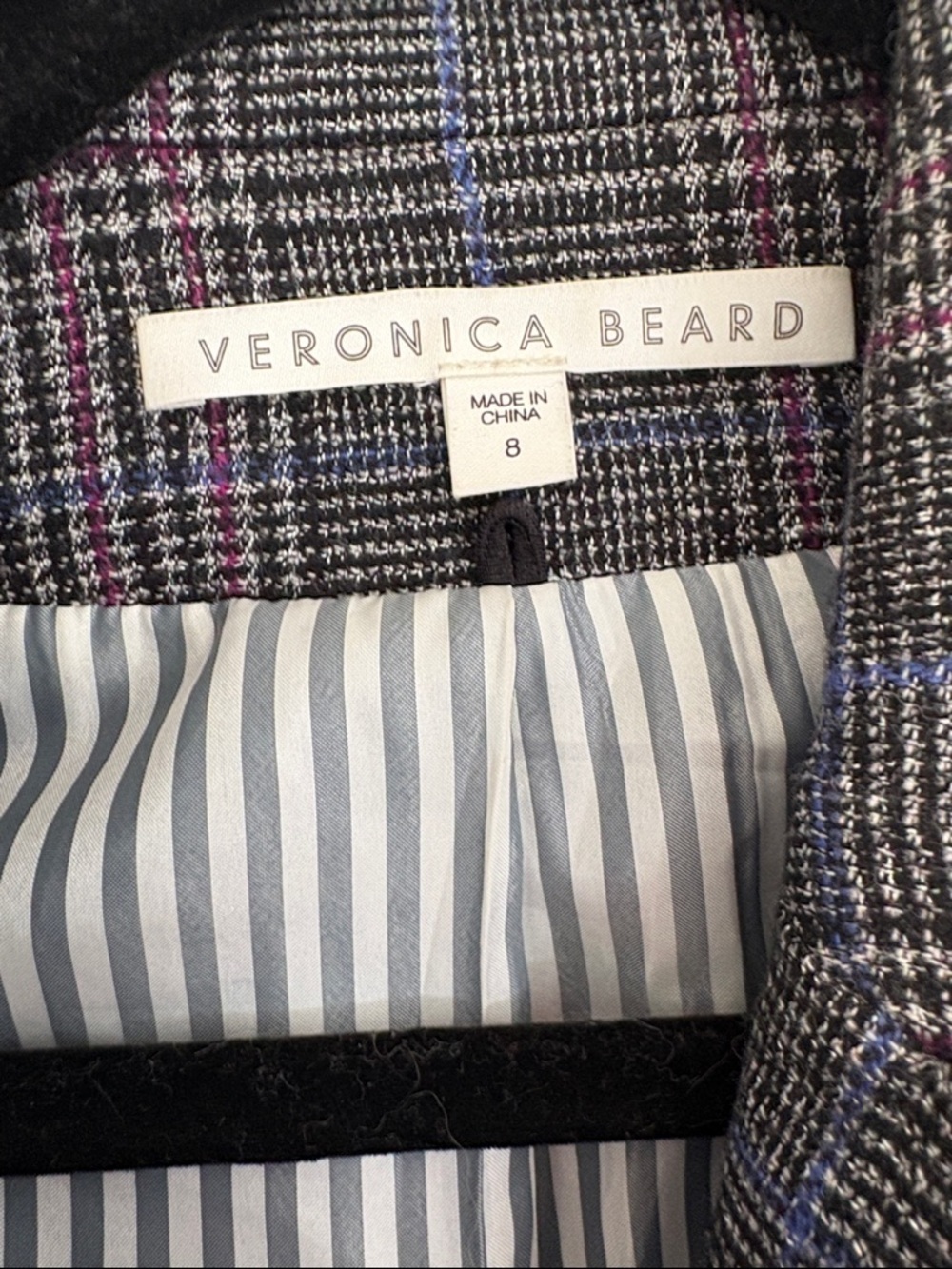 Veronica Beard Brock Plaid Dickey Blazer size 8 - Picture 2 of 6